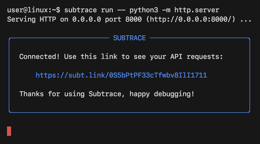 Quickstart - Subtrace